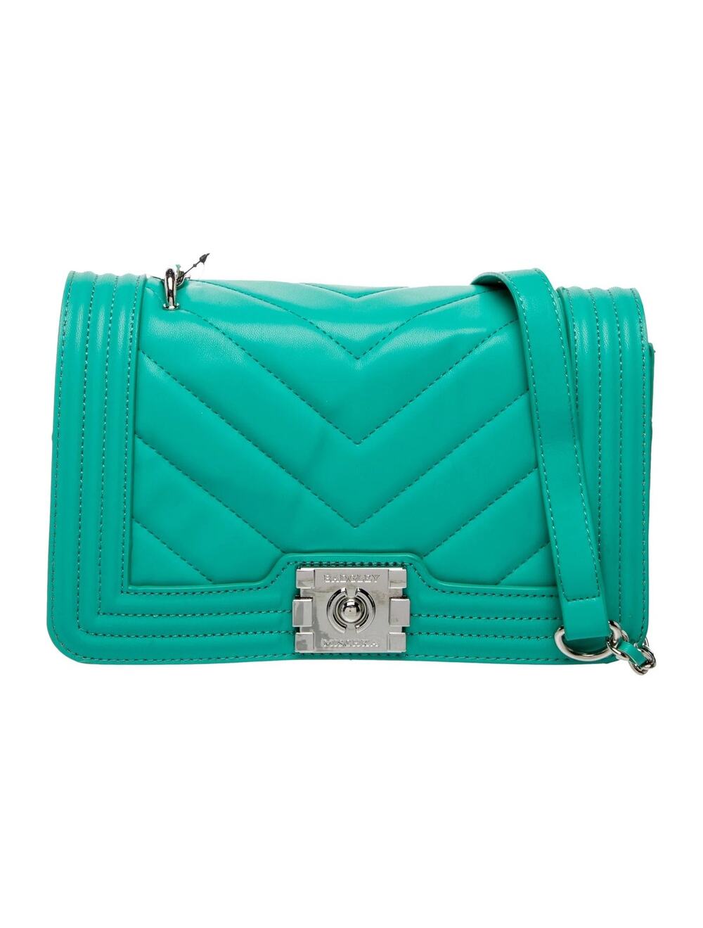 NWT Badgley Mischka Quilted Green/Teal Chain Crossbody Bag